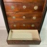 ANTICO MOBILE SETTIMANALE STILE IMPERO LEGNO NOCE CASSETTI 1800 CASSETTONE EPOCA