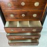 ANTICO MOBILE SETTIMANALE STILE IMPERO LEGNO NOCE CASSETTI 1800 CASSETTONE EPOCA