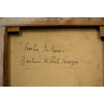 ANTICO QUADRO OLIO TELA G. SALVI Vecchia Milano INVERNO NEVE CARROZZA COCCHIERE 
