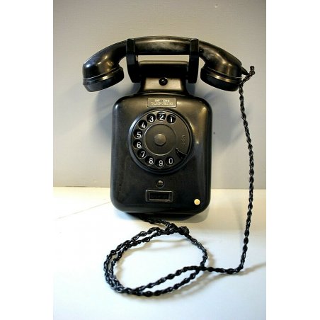 TELEFONO A DISCO da PARETE MODERNARIATO BACHELITE Siemens OLAP Milano 1955