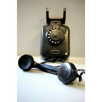 TELEFONO A DISCO da PARETE MODERNARIATO BACHELITE Siemens OLAP Milano 1955