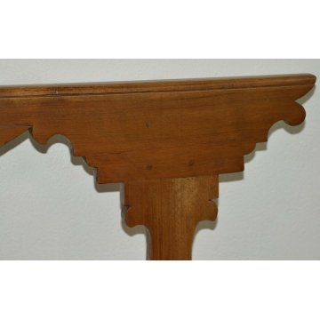 ANTICA GRANDE PANCA epoca 1800 LEGNO MASSELLO NOCE PANCHINA con SCHIENALE CHIESA