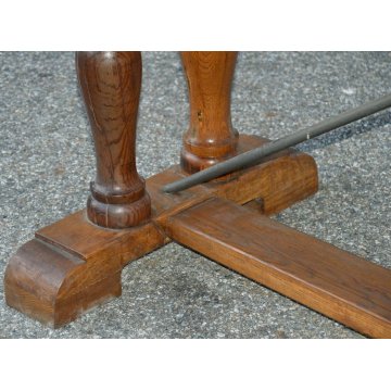 GRANDE antico TAVOLO a CAVALLETTO legno ROVERE 275X75 CM. anni 60 SALA BAR BAITA