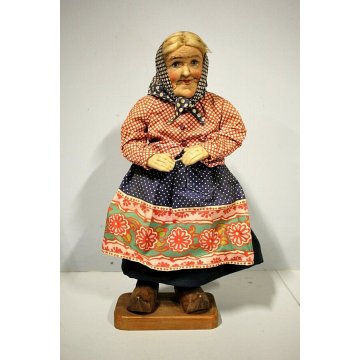 ANTICA RARA BAMBOLA GENOVESE in PANNO MOGLIE CONTADINA Yvonne Spaggiari (?) 1930