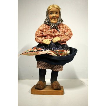 ANTICA RARA BAMBOLA GENOVESE in PANNO MOGLIE CONTADINA Yvonne Spaggiari (?) 1930