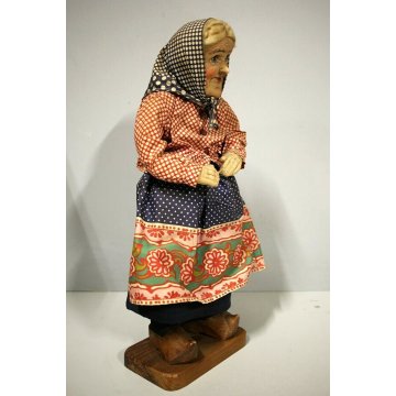 ANTICA RARA BAMBOLA GENOVESE in PANNO MOGLIE CONTADINA Yvonne Spaggiari (?) 1930