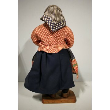 ANTICA RARA BAMBOLA GENOVESE in PANNO MOGLIE CONTADINA Yvonne Spaggiari (?) 1930