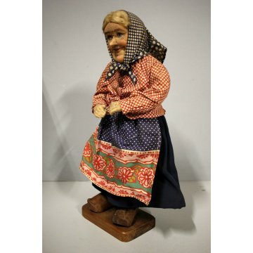 ANTICA RARA BAMBOLA GENOVESE in PANNO MOGLIE CONTADINA Yvonne Spaggiari (?) 1930