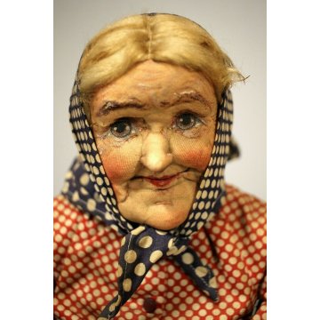 ANTICA RARA BAMBOLA GENOVESE in PANNO MOGLIE CONTADINA Yvonne Spaggiari (?) 1930