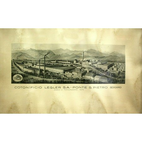 ANTICA STAMPA da INCISIONE Eckert & Pflug Kunstanstalt COTONIFICIO LEGLER  1875