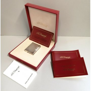 ACCENDINO TASCA St Dupont ARGENTO anno 2001 Paris France VINTAGE LIGHTER Briquet