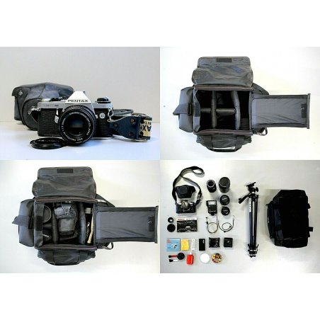MACCHINA FOTOGRAFICA Pentax ME Super ANALOGICA con 3 OBIETTIVI BORSA ACCESSORI 