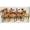 SET 8 SEDIE VINTAGE OSTERIA LEGNO MADE IN ITALY ANNI 70 RUSTICHE CHAIR 1970 