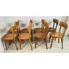 SET 8 SEDIE VINTAGE OSTERIA LEGNO MADE IN ITALY ANNI 70 RUSTICHE CHAIR 1970 