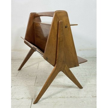  PORTARIVISTE VINTAGE ICO PARISI LEGNO DESIGN MID CENTURY ANNI 50 MODERNARIATO 