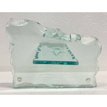 SCULTURA FONTANA ARTE PIETRO CHIESA VETRO VINTAGE ART GLASS ANNI 50 DESIGN FIORE