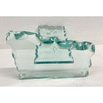 SCULTURA FONTANA ARTE PIETRO CHIESA VETRO VINTAGE ART GLASS ANNI 50 DESIGN FIORE