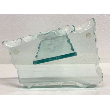 SCULTURA FONTANA ARTE PIETRO CHIESA VETRO VINTAGE ART GLASS ANNI 50 DESIGN FIORE