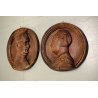 COPPIA ANTICO RITRATTO BASSORILIEVO MEDAGLIONE TERRACOTTA Filippo Maria Visconti