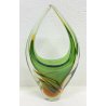 ANTICO VASO VETRO MURANO SOMMERSO FLAVIO POLI VERDE ARANCIONE VASE ANNI 60/70 