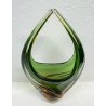 ANTICO VASO VETRO MURANO SOMMERSO FLAVIO POLI VERDE ARANCIONE VASE ANNI 60/70 
