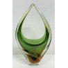 ANTICO VASO VETRO MURANO SOMMERSO FLAVIO POLI VERDE ARANCIONE VASE ANNI 60/70 