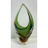 ANTICO VASO VETRO MURANO SOMMERSO FLAVIO POLI VERDE ARANCIONE VASE ANNI 60/70 