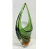 ANTICO VASO VETRO MURANO SOMMERSO FLAVIO POLI VERDE ARANCIONE VASE ANNI 60/70 