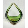ANTICO VASO VETRO MURANO SOMMERSO FLAVIO POLI VERDE ARANCIONE VASE ANNI 60/70 