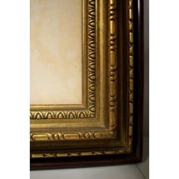 QUADRO OLIO TELA N.Mucci Sotto l'ombrello NEBBIA PIOGGIA FIGURA OMBRELLO BASTONE