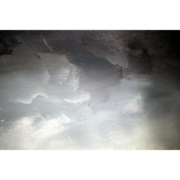 QUADRO OLIO TELA N.Mucci Sotto l'ombrello NEBBIA PIOGGIA FIGURA OMBRELLO BASTONE