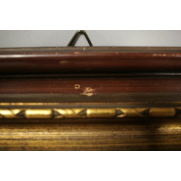 QUADRO OLIO TELA N.Mucci Sotto l'ombrello NEBBIA PIOGGIA FIGURA OMBRELLO BASTONE