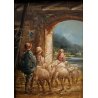 ANTICO QUADRO OLIO Mario Fattori CAMPAGNA TOSCANA SCENA di GENERE OVILE PECORE