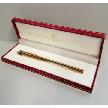 PENNA STILOGRAFICA Cartier SANTOS nib ORO 18k vintage GOLDEN FOUNTAIN PEN BOX