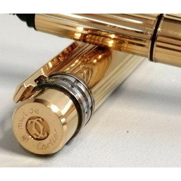 PENNA STILOGRAFICA Cartier SANTOS nib ORO 18k vintage GOLDEN FOUNTAIN PEN BOX