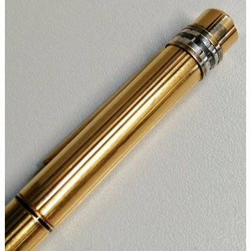 PENNA STILOGRAFICA Cartier SANTOS nib ORO 18k vintage GOLDEN FOUNTAIN PEN BOX