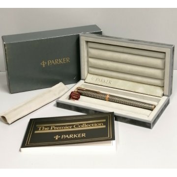 PENNA STILOGRAFICA Parker Premier ARGENTO epoca STERLING SILVER FOUNTAIN PEN BOX