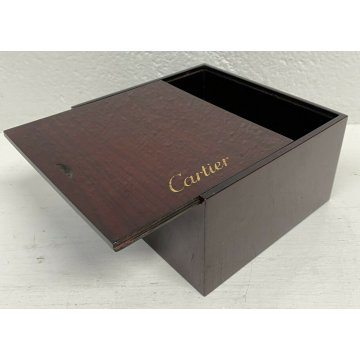 SCATOLA CARTIER VINTAGE LEGNO COPERCHIO SCORREVOLE ANNI 70 BOX OROLOGIO 