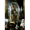 ANTICA MADONNA BAMBINO Gesù SOTTO CAMPANA TECA RELIGIOSO TERRACOTTA '700/'800
