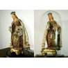 ANTICA MADONNA BAMBINO Gesù SOTTO CAMPANA TECA RELIGIOSO TERRACOTTA '700/'800