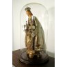 ANTICA MADONNA BAMBINO Gesù SOTTO CAMPANA TECA RELIGIOSO TERRACOTTA '700/'800