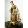 ANTICA MADONNA BAMBINO Gesù SOTTO CAMPANA TECA RELIGIOSO TERRACOTTA '700/'800