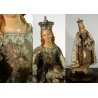 ANTICA MADONNA BAMBINO Gesù SOTTO CAMPANA TECA RELIGIOSO TERRACOTTA '700/'800
