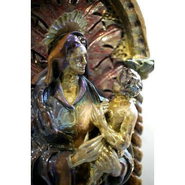 ANTICA SCULTURA CERAMICA CALTAGIRONE G. Bonaccorso MARIA GESU RELIGIOSO SICILIA 