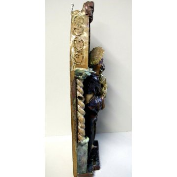 ANTICA SCULTURA CERAMICA CALTAGIRONE G. Bonaccorso MARIA GESU RELIGIOSO SICILIA 