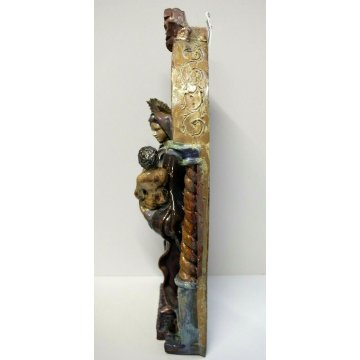 ANTICA SCULTURA CERAMICA CALTAGIRONE G. Bonaccorso MARIA GESU RELIGIOSO SICILIA 