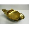 SCULTURA BRONZO DORATO FORMA ASTRATTA FIRMATA VINTAGE BOWL BRASS SIGNED '900