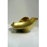 SCULTURA BRONZO DORATO FORMA ASTRATTA FIRMATA VINTAGE BOWL BRASS SIGNED '900