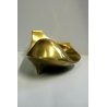 SCULTURA BRONZO DORATO FORMA ASTRATTA FIRMATA VINTAGE BOWL BRASS SIGNED '900