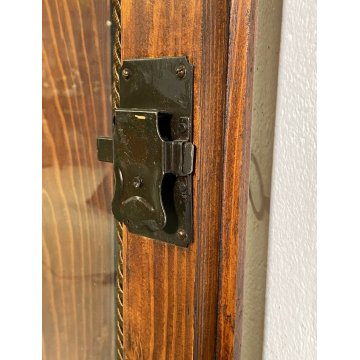 ANTICA ANGOLIERA LEGNO NOCE 3 RIPIANI EPOCA PRIMO 900 VETRO ANTA DISPENSA CUCINA